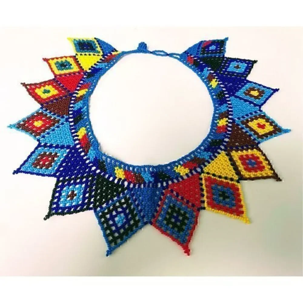 New Beautiful Handmade Colorful Beaded Mexican Collar Necklace - Picture 2 of 5